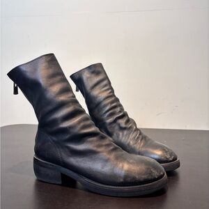 Guidi Reverse Horse Leather Back-Zip Boots